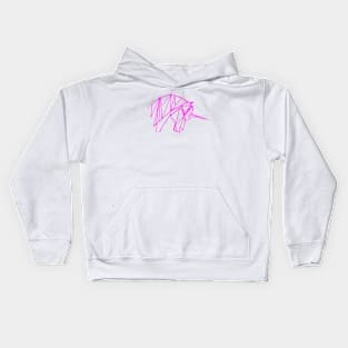 shocking pink unicorn Kids Hoodie